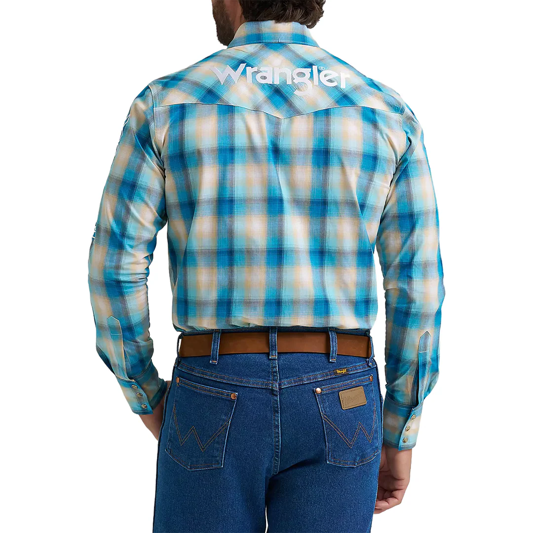 Wrangler Men's Logo Long Sleeve Snap Shirt - Image 2