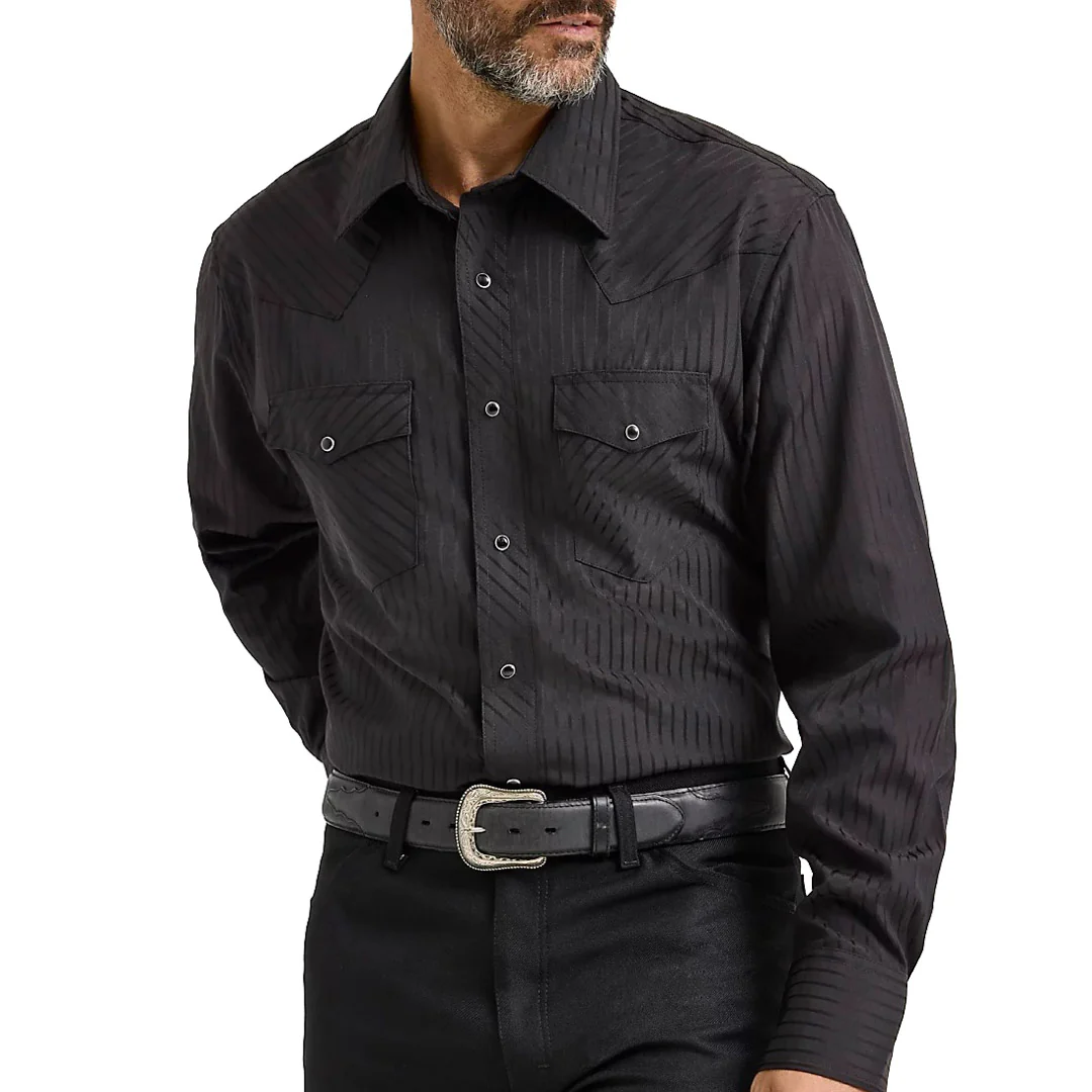Wrangler Men's Sport Western Long Sleeve Snap Shirt - Image 5
