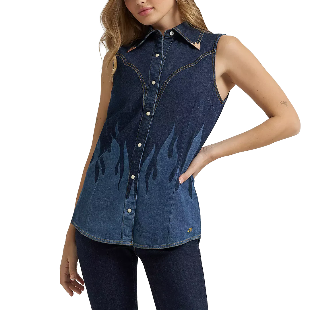 Wrangler Women's Lainey Wilson Sleeveless Snap Shirt